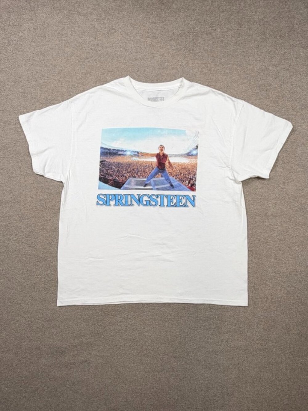Bruce Srpingsteen Shirt Mens Size XL White Short Sleeve Born In The USA